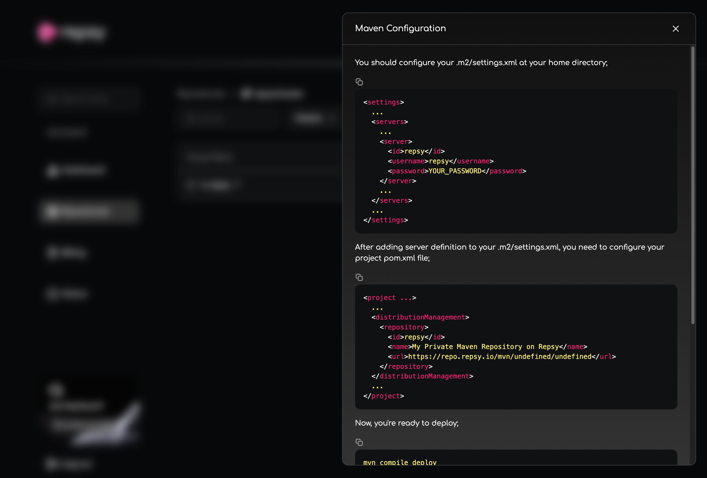 Repsy Maven Configure